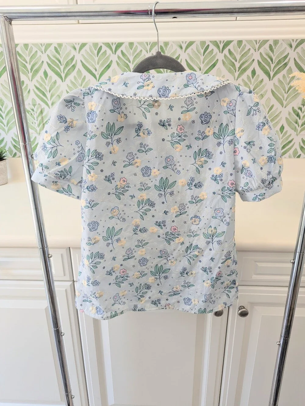 Dazy Floral Pastel Peter Pan Collar Blouse Spring Medium - Picture 4 of 10